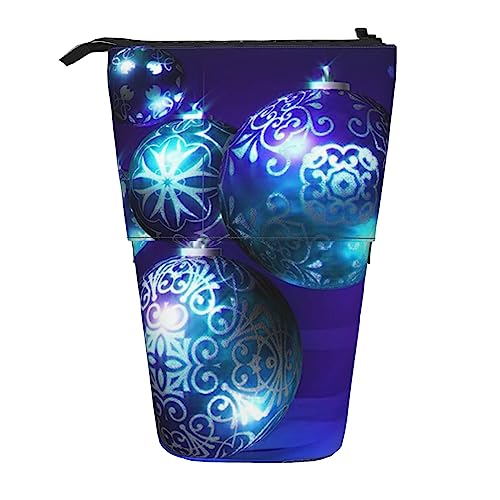 Ahdyr Federmäppchen, niedliches stehendes Federmäppchen, einziehbares Federmäppchen, goldene Glitzer-Weihnachts-Briefpapier-Organizer-Tasche von Ahdyr