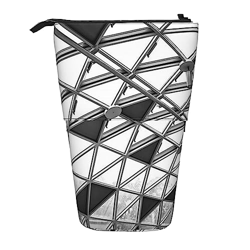 Ahdyr Federmäppchen, niedliches stehendes Federmäppchen, einziehbares Federmäppchen, hohe Gebäude-Briefpapier-Organizer-Tasche von Ahdyr