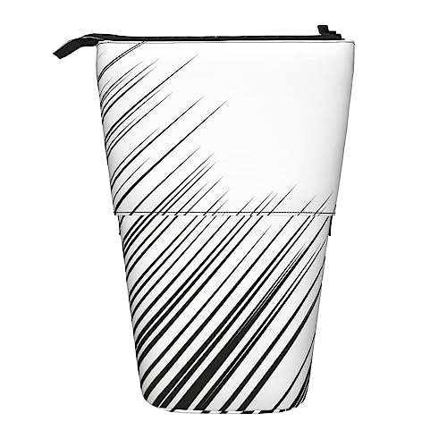 Ahdyr Federmäppchen, niedliches stehendes Federmäppchen, einziehbares Federmäppchen, horizontale Geschwindigkeitslinien, Schreibwaren-Organizer-Tasche von Ahdyr