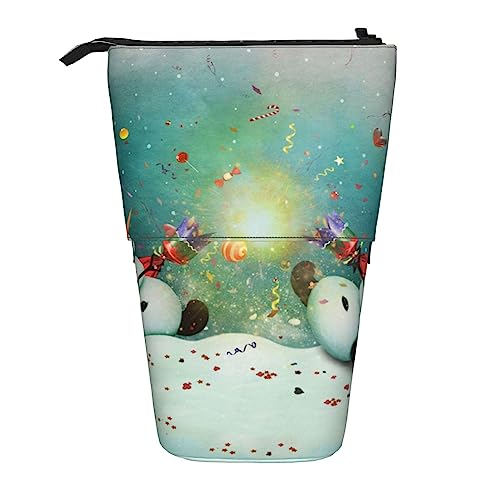 Ahdyr Federmäppchen, niedliches stehendes Federmäppchen, einziehbares Federmäppchen, lustige Schneemann-Briefpapier-Organizer-Tasche Ahdyr Federmäppchen, niedliches stehendes Federmäppchen, einziehbares Federmäppchen, lustige Schneemann-Briefpapier-Organizer-Tasche von Ahdyr