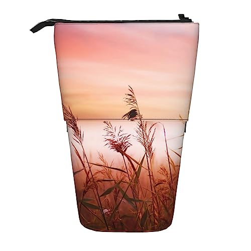 Ahdyr Federmäppchen, niedliches stehendes Federmäppchen, einziehbares Federmäppchen, neblige Landschaft, Schreibwaren-Organizer-Tasche von Ahdyr