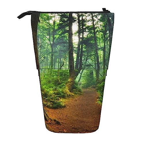 Ahdyr Federmäppchen, süßes stehendes Federmäppchen, ausziehbares Federmäppchen, grüne Wald-Briefpapier-Organizer-Tasche von Ahdyr