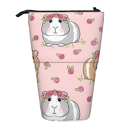 Ahdyr Federmäppchen, süßes stehendes Federmäppchen, einziehbares Federmäppchen, Meerschweinchen-Briefpapier-Organizer-Tasche von Ahdyr