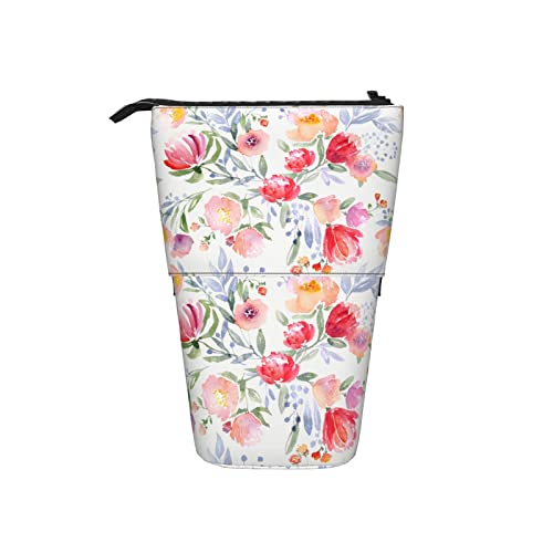 Ahdyr Federmäppchen Aquarell Blume Rosa Spring Pen Teleskophalter Schreibwaren Aufbewahrungsständer Beutel Schulbedarf Für Studenten Künstler Büro Krankenschwester von Ahdyr