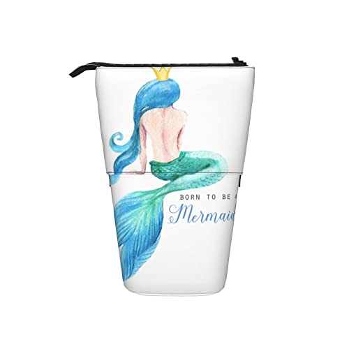 Ahdyr Federmäppchen Aquarell Mermail Tail Blue Pen Teleskophalter Schreibwaren Aufbewahrungsständer Beutel Schulbedarf für Studenten Künstler Büro Krankenschwester von Ahdyr