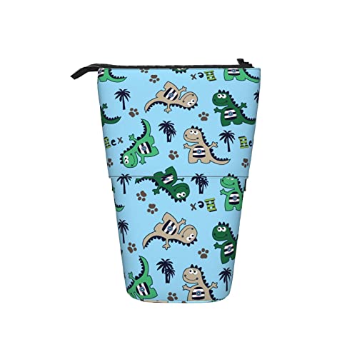 Ahdyr Federmäppchen Kindischer Dinosaurier Blau Niedlicher Dino-Stift Teleskophalter Schreibwaren-Aufbewahrungsständer Beutel Schulbedarf Für Studenten Künstler Büro Krankenschwester von Ahdyr