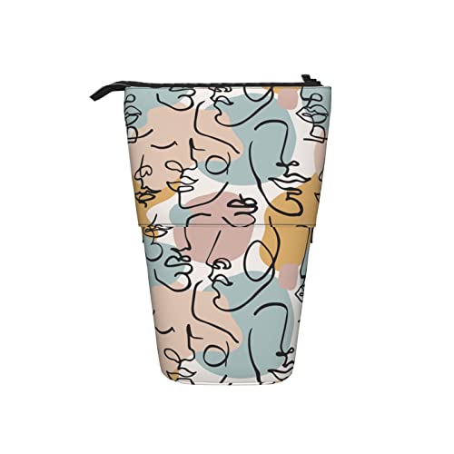 Ahdyr Federmäppchen Moderne Kunst Frau Gesicht Stift Teleskophalter Schreibwaren Aufbewahrungsständer Tasche Schulbedarf Für Studenten Künstler Büro Krankenschwester von Ahdyr