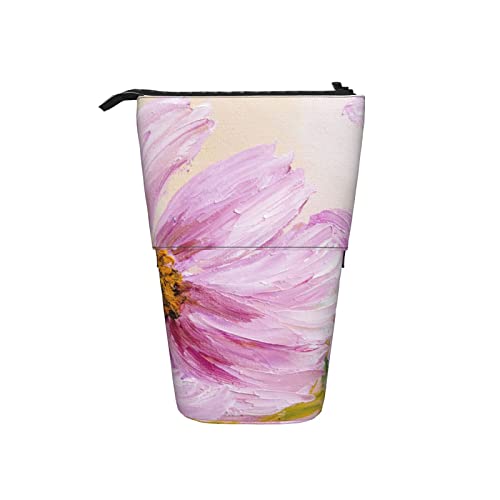 Ahdyr Federmäppchen Rosa Kosmos Blume Ölgemälde Stift Teleskophalter Schreibwaren Aufbewahrungsständer Beutel Schulbedarf Für Studenten Künstler Büro Krankenschwester von Ahdyr