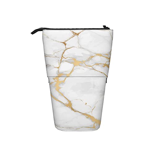 Ahdyr Federmäppchen Weißer Golg Marmor Abstrakter Stift Teleskophalter Schreibwaren Aufbewahrungsständer Beutel Schulbedarf Für Studenten Künstler Büro Krankenschwester von Ahdyr