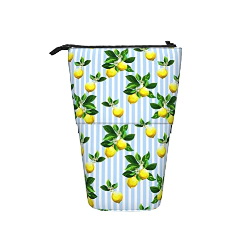 Ahdyr Federmäppchen Zitronenblau Streifen Sommer Stift Teleskophalter Schreibwaren Aufbewahrungsständer Beutel Schulbedarf Für Studenten Künstler Büro Krankenschwester von Ahdyr