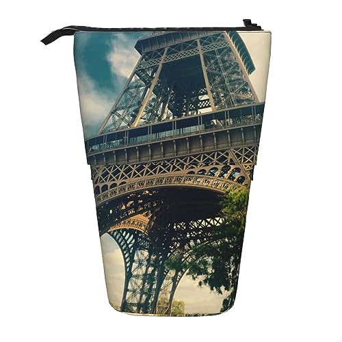 Ahdyr Federmäppchen mit Eiffelturm-Paris-Motiv, niedliches Stiftetui, Teleskop-Briefpapiertasche, Make-up-Kosmetiktasche für Damen und Büro von Ahdyr