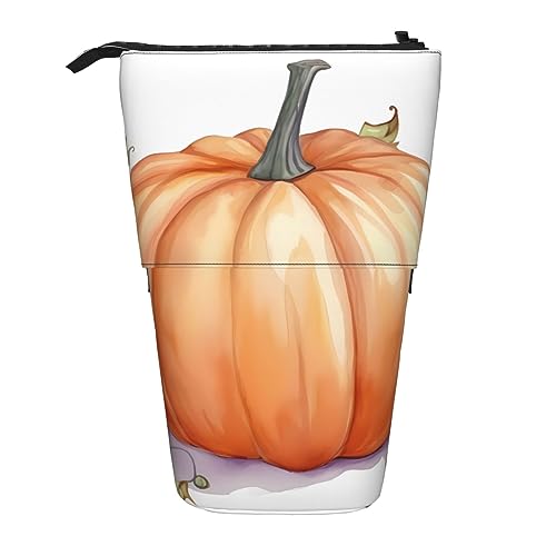 Ahdyr Federmäppchen mit Herbst-Aquarell-Kürbissen, niedliches Stiftetui, Teleskop-Briefpapiertasche, Make-up-Kosmetiktasche für Frauen im Büro von Ahdyr