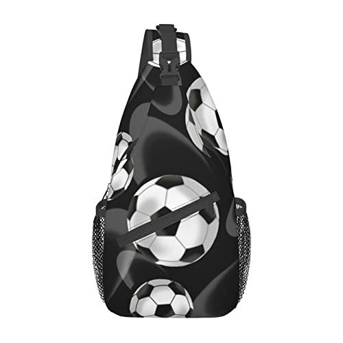 Ahdyr Fußball Schwarzer Sling Rucksack, leichte Cross Schultertasche für Damen und Herren, lässiger Tagesrucksack für den Außenbereich Ahdyr Fußball Schwarzer Sling Rucksack, leichte Cross Schultertasche für Damen und Herren, lässiger Tagesrucksack für den Außenbereich von Ahdyr