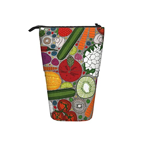 Ahdyr Good Stuff Teleskop-Federmäppchen, taupefarben, Stand-Up-Organizer, Kosmetiktasche, Make-up-Tasche, Schreibwaren, Federmäppchen von Ahdyr