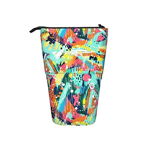 Ahdyr Graffiti-Teleskop-Federmäppchen, Stand-Up-Organizer, Kosmetiktasche, Make-up-Tasche, Schreibwaren, Stiftetui von Ahdyr