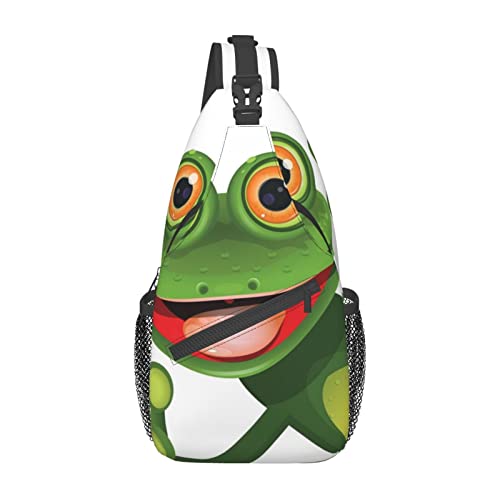 Ahdyr Green Frog Sling Rucksack, leichte Umhängetasche für Damen und Herren, lässiger Tagesrucksack für den Außenbereich von Ahdyr