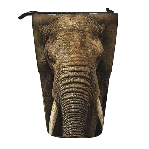 Ahdyr Großes Elefanten-Federmäppchen, niedliches Stiftetui, Teleskop-Briefpapiertasche, Make-up-Kosmetiktasche für Damen und Büro von Ahdyr