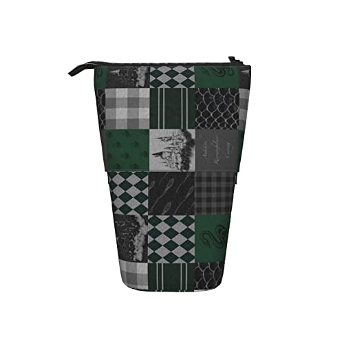 Ahdyr Grün-Schwarzes Teleskop-Federmäppchen, Stand-Up-Organizer, Kosmetiktasche, Make-up-Tasche, Schreibwaren, Federmäppchen Ahdyr Grün-Schwarzes Teleskop-Federmäppchen, Stand-Up-Organizer, Kosmetiktasche, Make-up-Tasche, Schreibwaren, Federmäppchen von Ahdyr