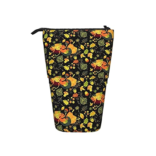Ahdyr Herbstfee Schwarz Teleskop Federmäppchen Stand-Up Organizer Kosmetiktasche Make-up Tasche Schreibwaren Federmäppchen von Ahdyr