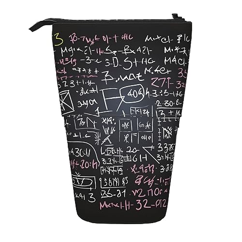 Ahdyr Math Formula Stehendes Federmäppchen, niedliche Stifttasche, Teleskop-Briefpapiertasche, Make-up-Kosmetiktasche für das Büro von Frauen von Ahdyr