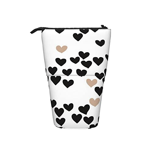 Ahdyr Pastell Love Hearts Teleskop Federmäppchen Stand-Up Organizer Kosmetiktasche Make-up Tasche Schreibwaren Federmäppchen von Ahdyr
