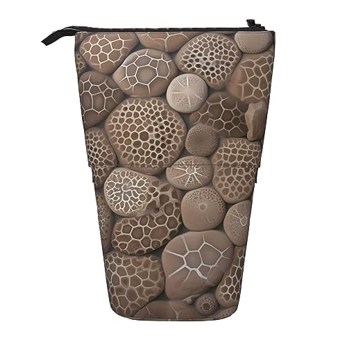 Ahdyr Petoskey Stone Stehendes Federmäppchen, niedliche Stifttasche, Teleskop-Briefpapiertasche, Make-up-Kosmetiktasche für Frauen im Büro von Ahdyr
