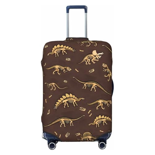 Ahdyr Reisegepäck-Schutzhülle, Kofferschutztasche, Cartoon-Dinosaurier-Skelette, staubdicht, passend für 18-32 Zoll großes Gepäck, Gepäckabdeckungen für Kinder und Erwachsene, Medium von Ahdyr