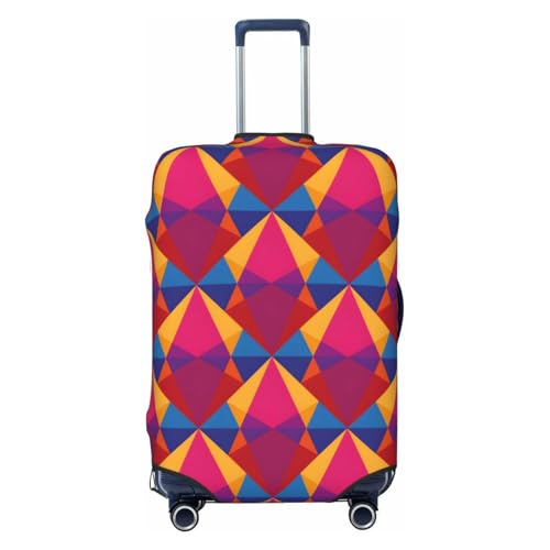 Ahdyr Reisegepäckabdeckung, Kofferschutztasche, farbenfrohes geometrisches Muster, staubdicht, passend für 18-32 Zoll großes Gepäck, Gepäckabdeckungen für Kinder und Erwachsene, XL von Ahdyr