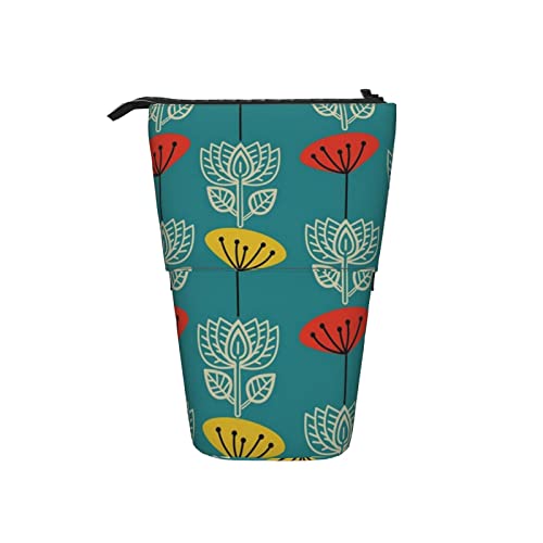 Ahdyr Retro Lotus Teleskop-Federmäppchen, Stand-Up-Organizer, Kosmetiktasche, Make-up-Tasche, Schreibwaren, Federmäppchen von Ahdyr