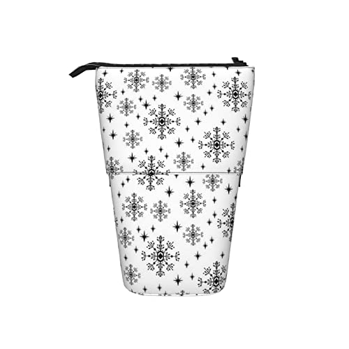 Ahdyr Schneeflocken Geometrisch Teleskop Federmäppchen Stand-Up Organizer Kosmetiktasche Make-up Tasche Schreibwaren Federmäppchen von Ahdyr