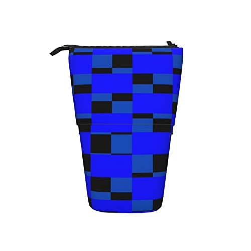 Ahdyr Schwarz Blau Off Checkered Teleskop Federmäppchen Stand-Up Organizer Kosmetiktasche Make-up Tasche Schreibwaren Stiftetui Ahdyr Schwarz Blau Off Checkered Teleskop Federmäppchen Stand-Up Organizer Kosmetiktasche Make-up Tasche Schreibwaren Stiftetui von Ahdyr