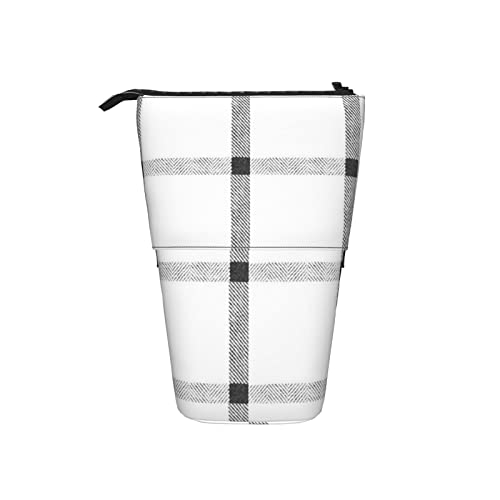 Ahdyr Schwarz-Weiß-Teleskop-Federmäppchen, Stand-Up-Organizer, Kosmetiktasche, Make-up-Tasche, Schreibwaren, Federmäppchen von Ahdyr