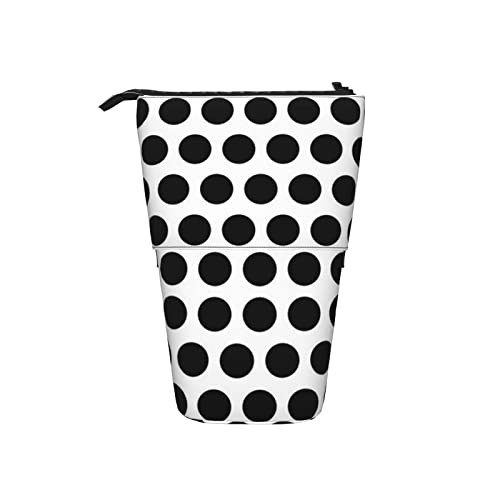 Ahdyr Schwarze Punkte Teleskop-Federmäppchen Stand-Up-Organizer Kosmetiktasche Make-up-Tasche Schreibwaren Stiftetui Ahdyr Schwarze Punkte Teleskop-Federmäppchen Stand-Up-Organizer Kosmetiktasche Make-up-Tasche Schreibwaren Stiftetui von Ahdyr