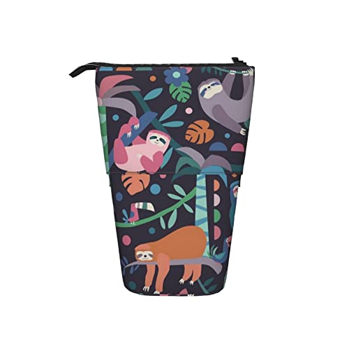 Ahdyr Schwarzer Hintergrund Teleskop Federmäppchen Stand-Up Organizer Kosmetiktasche Make-up Tasche Schreibwaren Federmäppchen von Ahdyr