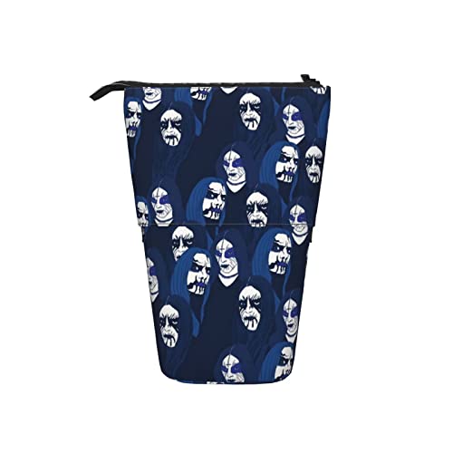 Ahdyr Schwarzes Metall Blau Teleskop Federmäppchen Stand-Up Organizer Kosmetiktasche Make-up Tasche Schreibwaren Federmäppchen von Ahdyr