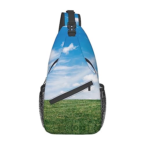 Ahdyr Sling Rucksack „White Clouds Blue Sky, leichte Umhängetasche für Damen und Herren, lässiger Tagesrucksack für den Außenbereich Ahdyr Sling Rucksack „White Clouds Blue Sky, leichte Umhängetasche für Damen und Herren, lässiger Tagesrucksack für den Außenbereich von Ahdyr