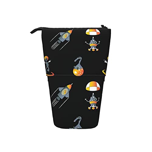 Ahdyr Space Black Teleskop-Federmäppchen, Stand-Up-Organizer, Kosmetiktasche, Make-up-Tasche, Schreibwaren, Stiftetui von Ahdyr