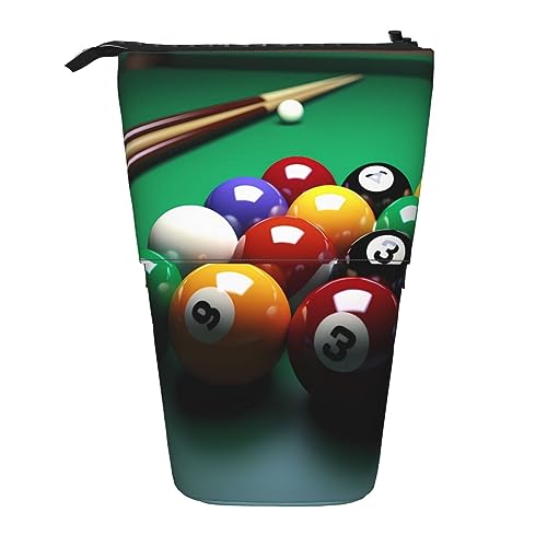 Ahdyr Stehendes Billard-Federmäppchen, niedliche Stifttasche, Teleskop-Briefpapiertasche, Make-up-Kosmetiktasche für Frauen im Büro von Ahdyr