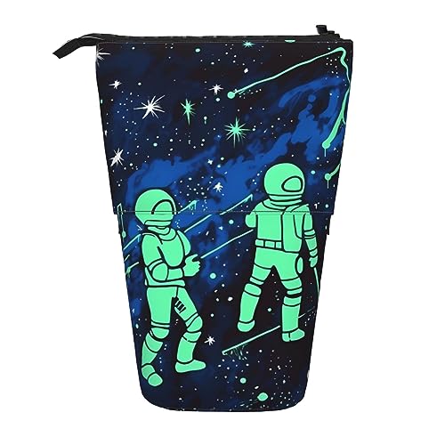 Ahdyr Stehendes Federmäppchen, das im Dunkeln leuchtet, niedliche Stifttasche, Teleskop-Briefpapiertasche, Make-up-Kosmetiktasche für Frauen im Büro von Ahdyr