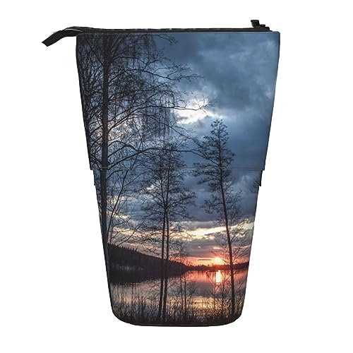 Ahdyr Stehendes Federmäppchen, niedliche Stifttasche, Teleskop-Briefpapiertasche, Make-up-Kosmetiktasche für Damen und Büro von Ahdyr