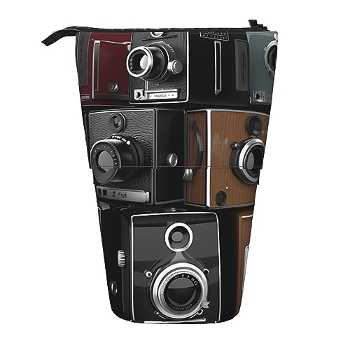 Ahdyr Stehendes Federmäppchen aus der Retro-Cool-Camera-Kollektion, niedliche Stifttasche, Teleskop-Briefpapiertasche, Make-up-Kosmetiktasche für Frauen im Büro von Ahdyr
