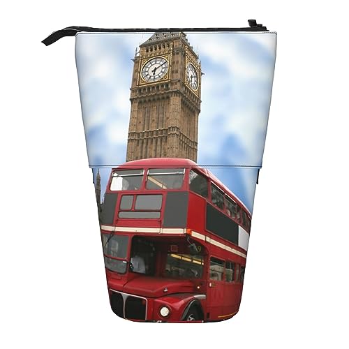 Ahdyr Stehendes Federmäppchen im England-Auto-Stil, niedliche Stifttasche, Teleskop-Briefpapiertasche, Make-up-Kosmetiktasche für das Büro von Frauen von Ahdyr