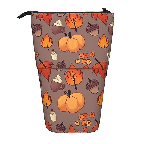 Ahdyr Stehendes Federmäppchen im Herbst-Stil, niedliche Stifttasche, Teleskop-Briefpapiertasche, Make-up-Kosmetiktasche für Frauen im Büro von Ahdyr