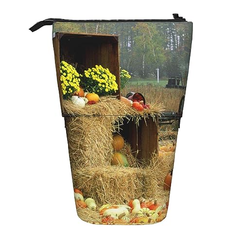 Ahdyr Stehendes Federmäppchen im Herbst-Thanksgiving-Stil, niedliche Stifttasche, Teleskop-Briefpapiertasche, Make-up-Kosmetiktasche für Frauen im Büro von Ahdyr