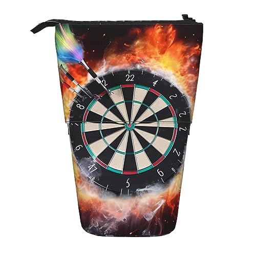 Ahdyr Stehendes Federmäppchen mit Dartscheibe, niedliches Stiftetui, Teleskop-Briefpapiertasche, Make-up-Kosmetiktasche für das Büro von Frauen von Ahdyr