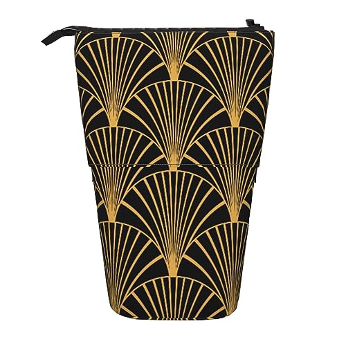 Ahdyr Stehendes Federmäppchen mit Fächermuster, niedliche Stifttasche, Teleskop-Briefpapiertasche, Make-up-Kosmetiktasche für das Büro von Frauen von Ahdyr