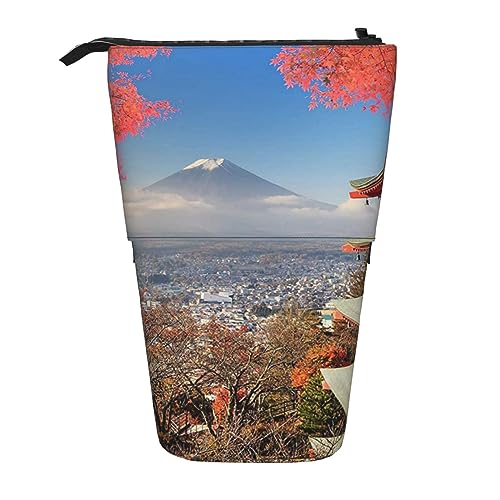 Ahdyr Stehendes Federmäppchen mit Herbstfarben, niedliches Stiftetui, Teleskop-Briefpapiertasche, Make-up-Kosmetiktasche für Frauen im Büro von Ahdyr