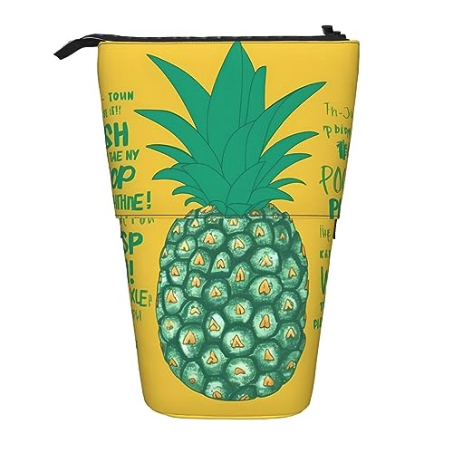 Ahdyr Stehendes Federmäppchen mit Zitat „Psych Pine, niedliches Stiftetui, Teleskop-Briefpapiertasche, Make-up-Kosmetiktasche für Damen und Büro von Ahdyr