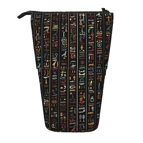 Ahdyr Stehendes Federmäppchen mit exotischem Tribe-Thema, niedliches Stiftetui, Teleskop-Briefpapiertasche, Make-up-Kosmetiktasche für Frauen im Büro von Ahdyr