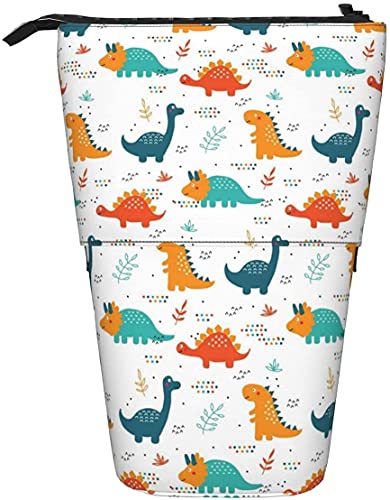 Ahdyr Teleskop-Federmäppchen, aufstellbar, Federmäppchen, Cartoon-Dinosaurier-Muster, niedlicher Bleistift-Organizer, tragbare Federmäppchen, geeignet für Schule, Büro, Einheitsgröße(Pencase-0716) von Ahdyr
